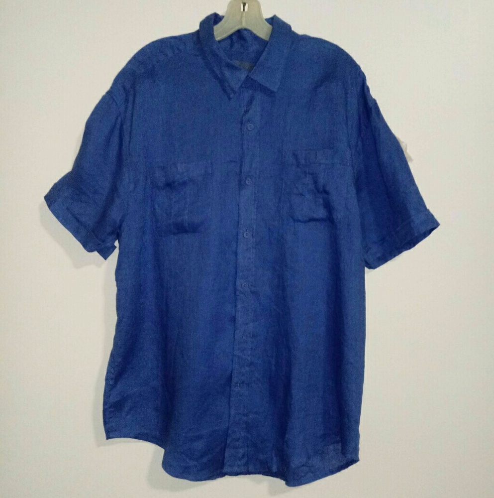 Bruno 100% Blue Linen Shirt XL